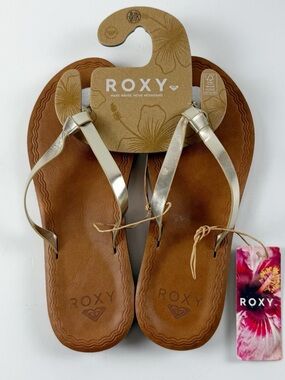 Roxy Luv Me Knot Flip Sandals Womens 8 Flip Flops Thong NEW NWT